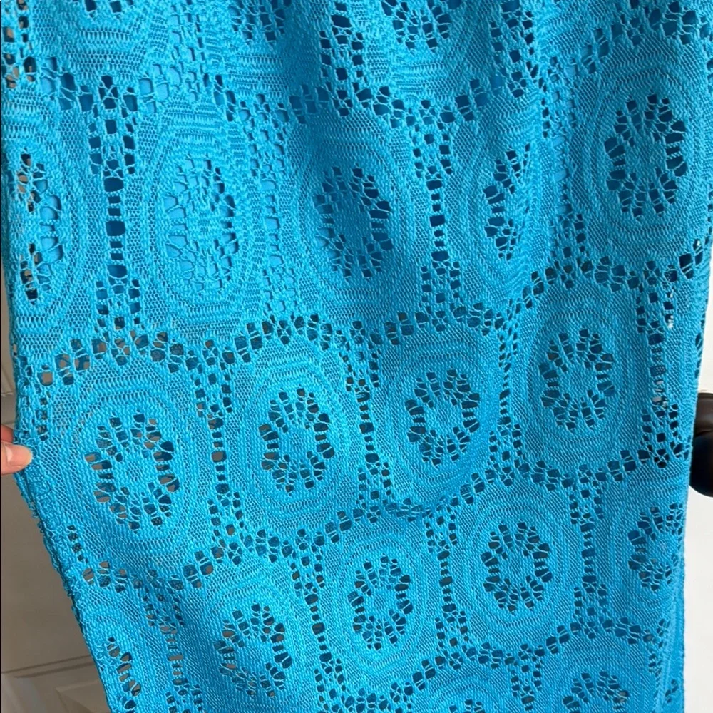 Lilly Pulitzer Elegant Blue Crochet Strapless Summer Dress Size Small - Picture 4 of 7